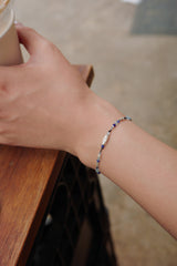 Sea of Youth, single line bracelet_March Birthstone