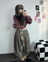 ピグメントハーディークロップドフーディージップアップ ❤🩶🤎 3COLOR