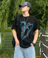 ハートウサギスプレイショートスリーブTシャツ 2C