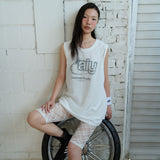 メッシュネットスリーブレス white