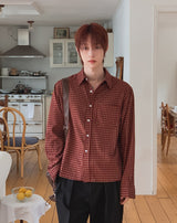 Croven Check Long Sleeve Crop Shirt