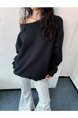 Off-loose shoulder sweatshirt