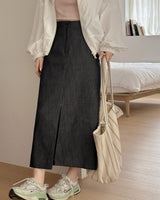 Deck denim long skirt