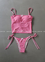 Gobang Checkered Cover-Up Backless Bikini