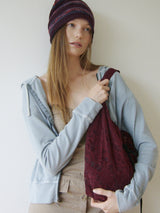 Jeanne Garden Suede Shoulder Bag_Burgundy