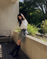 Els Checkered Layered Skirt