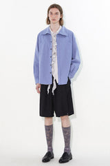 Relaxed and casual lapel and stand-up collar shirt