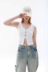 CINDY SLEEVELESS TOP SET / WHITE