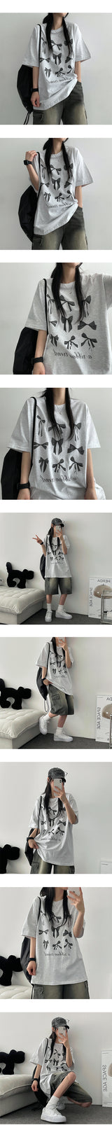 Rotan リボン半袖Tシャツ