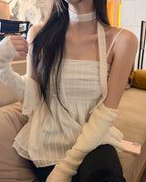 Gni bustier blouse & tie set