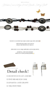 Boheme Line Vintage Wood Beads String Belt