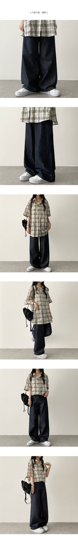 Rita Non-Fade Raw Paper Wide Pants[Short, Basic, Long Choice*]