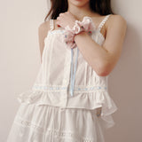Ribbon Frill Sleeveless (White)