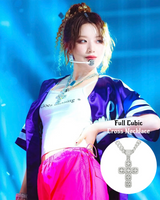  [Aespa Karina, (G)I-DLE Shuhua Pick]Full Cubic Cross Necklace