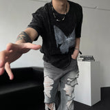Butterfly-printed Short-Sleeved T-shirt / D747406118682 