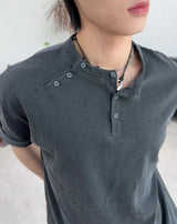Felder Double Henley Neck Short Sleeve Tee