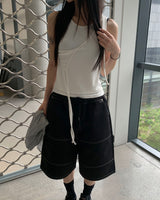 ステッチバミューダパンツ