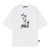 ホーリーフラワー バタフライ オーバーフィット 半袖Tシャツ_WHITE