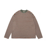 TopBasics カラースリムストライプ長袖Tシャツ