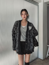 [wool 20%] ポールボタンディテールVネックニット