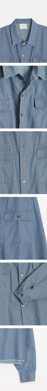 [S/S] Crop denim cutting shirts