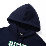 レザーアップリケグラフィックフーディ