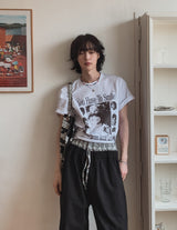 Happy picture printing short sleeve t-shirt