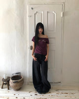 ルーメンローライズワイドデニムパンツ