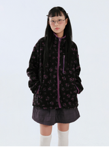 flower fleece jacket (black)