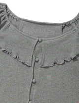 ラッフルフラワーブラウス(GREY)