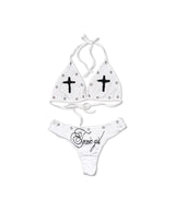 cross girl eyelet bikini (2colors)