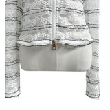 シュガーベールシアーレース ロングスリーブフーデッドジップアップ (White)