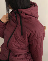 Monning String Two-Way Hooded Oversized Lightweight Puffer Jacket