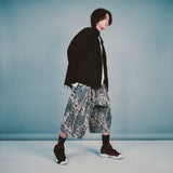 leopard grunge capri shorts_grey