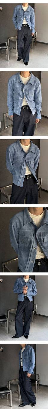 [F/W] Suede trucker jacket(4color)
