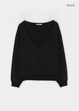 [B-BASIC] ミッドスウェットディープVネックスウェットシャツ