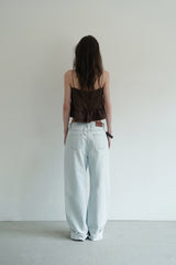 Tie satin blouse_brown