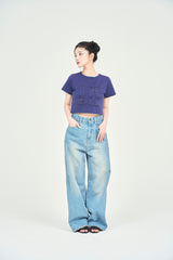 ワッペンステッチ半袖ミニTシャツ