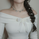 [Redvelet Joy, Jo Yu-ri Necklace] Butterfly Waltz Choker Necklace - Silver Color