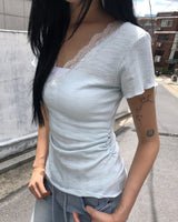Milke Lace Short Sleeve T-Shirt