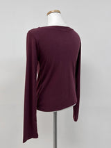 Boat Neck Tension Long Sleeve T-Shirt