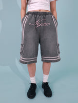 BASKETBALL DENIM HALF PANTS (GREY)