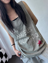 Penny Tattoo Print Oversized Longline Sleeveless Top 5color