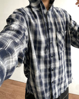 P.O Checked Hooded Shirt