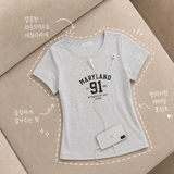 前腕カバー × スリムフィット 🤍 91 レタリング半袖Tシャツ (4 colors)