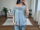 big dot off shoulder tee
