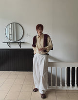 Onen One-Tuck Cotton Wide Slacks