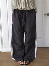 BT Nylon Track Pintuck Wide Pants