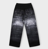Fiction paint washing denim pants