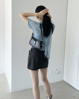 Leka see through tie blouse